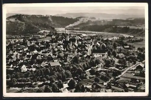 AK Schongau i. Oberbayern, Teilansicht mit Kirche