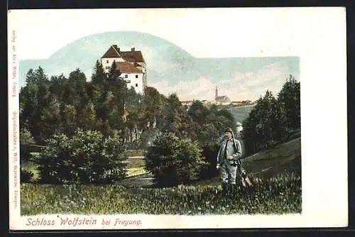 AK Freyung, Schloss Wolfstein mit Jäger