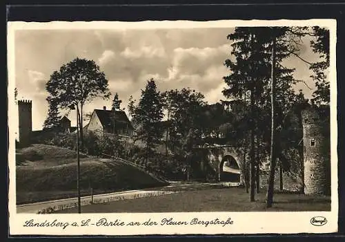 AK Landsberg / Lech, Partie an der neuen Bergstrasse