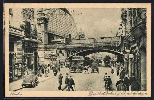 AK Berlin, Partie am Bahnhof Friedrichstrasse