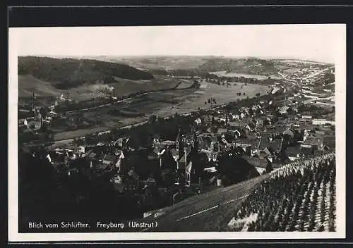 AK Freyburg / Unstrut, Ortsansicht vom Schlüfter aus gesehen