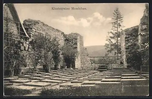 AK Memleben, Klosterruine mit Blick auf Berge