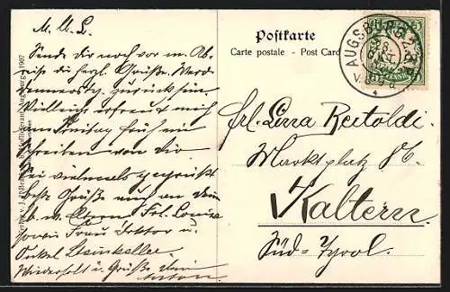 AK Augsburg, Blick auf den Dom m. Vorplatz