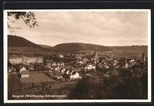 AK Nagold /Württ., Ortsansicht mit Blick auf Umgebung