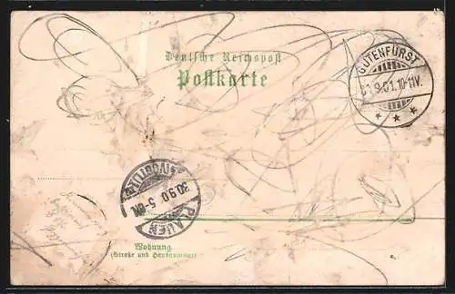 Lithographie Burgstein i. V., Ruine Burgstein und Umgebung