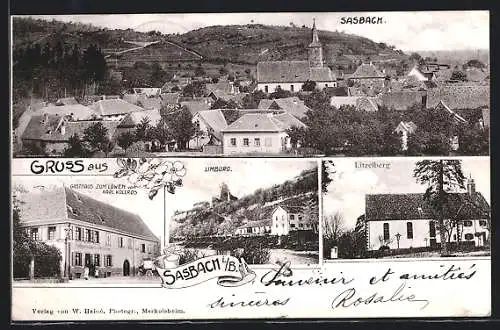 AK Sasbach i. B., Gasthaus zum Löwen, Litzelberg, Limburg
