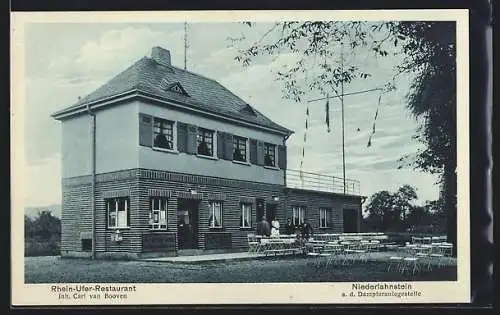 AK Niederlahnstein, Rhein-Ufer-Restaurant a. d. Dampferanlegestelle