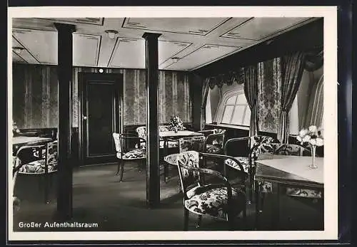 AK Zeppelin Luftschiff, Grosser Aufenthaltsraum