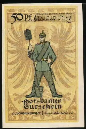 Notgeld Potsdam 1921, 50 Pfennig, Bombenschmeisser