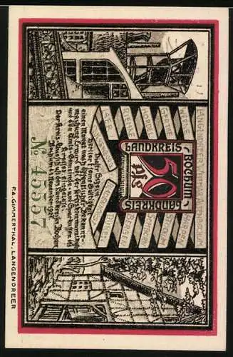 Notgeld Bochum 1921, 50 Pfennig, Arbeiter im Bergwerk