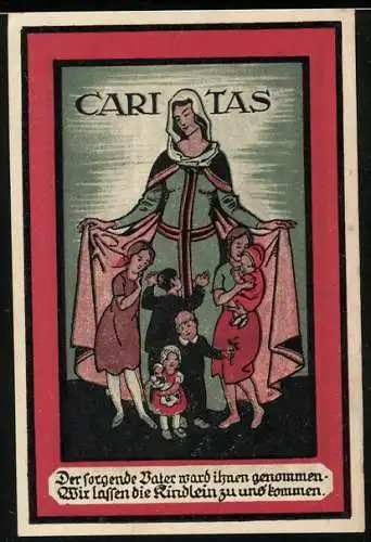 Notgeld Hamburg 1921, 75 Pfennig, Caritas, Frau mit Kindern