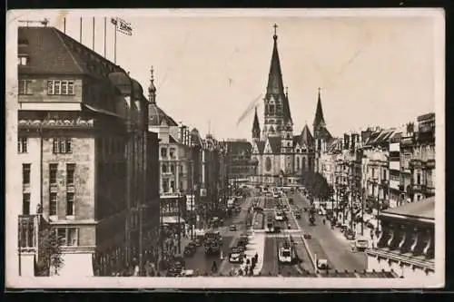 AK Berlin-Charlottenburg, Tauentzienstrasse mit Kaiser-Wilhelm-Gedächtniskirche