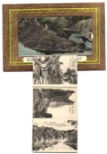 Leporello-AK Crozant, La Sedelle, Les Ruines, Pont sur la Creuse, Le Moulin de Brugant