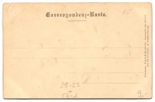 Relief-AK Teplitz, Ansicht vom Schlossberg