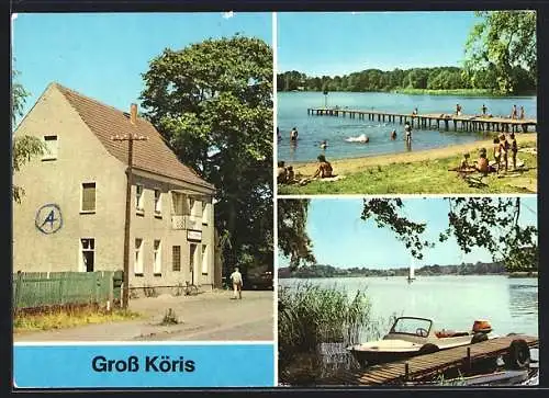 AK Gross Köris, HOG zur Eisenbahn, Freibad am Schulzensee, an Klein-Köriser See