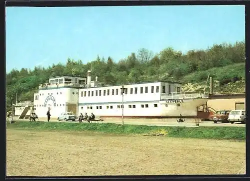 AK Seeburg /Kr. Eisleben, Schiffsgaststätte Seeperle