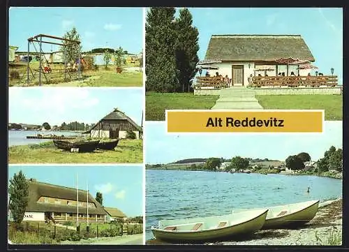 AK Alt Reddevitz, Zeltplatz, Fischereihafen, Ferienheim Oase, Cafe am Ferienheim, an der Hagenschen Wiek