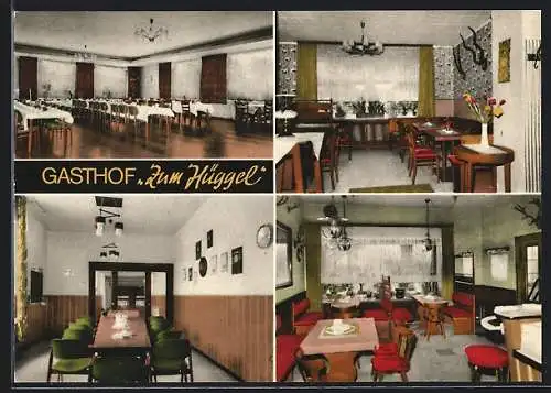 AK Hasbergen / Osnabrück, Gasthof zum Hüggel, Innenansichten