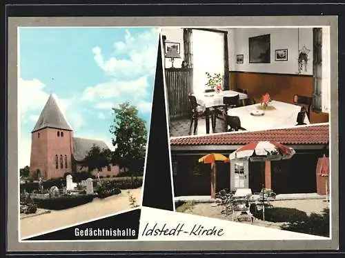 AK Idstedt, Kirche, Gaststätte G. Petersen, Gedächtnishalle