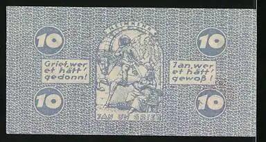 Notgeld Köln 1920, 10 Pfennig, J. v. Werth
