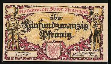 Notgeld Neuruppin 1921, 25 Pfennig, Kinder mit Bilderbogen