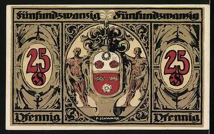 Notgeld Kronach 1921, 25 Pfennig, Rathaus, Wappen