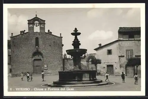 AK Viterbo, Chiesa e Fontana del Gesu