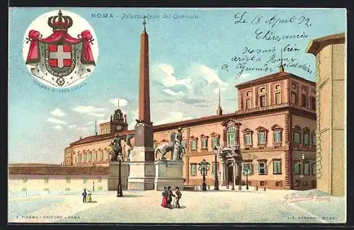 Künstler-AK Roma, Palazzo Reale del Quirinale