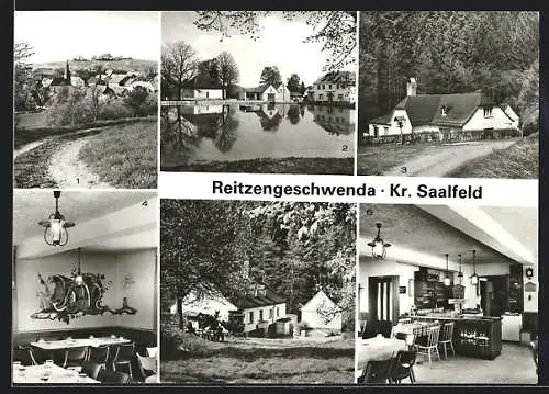 AK Reitzengeschwenda /Kr. Saalfeld, Ortsansichten Neidenberga u. Gasthaus Lothramühle
