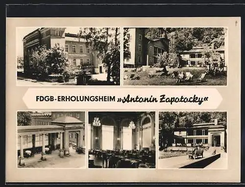 AK Bad Schandau /Sächs. Schweiz, Hotel FDGB-Erholungsheim Antonin Zapotocky