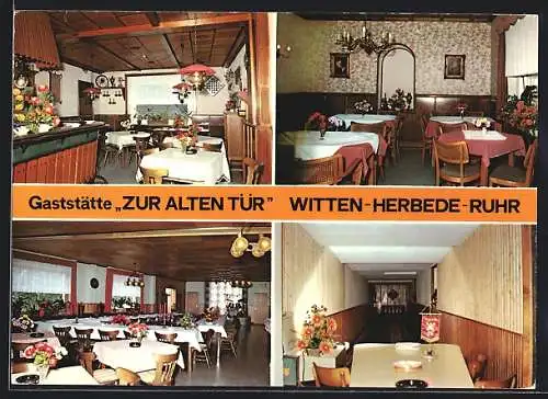 AK Witten-Herbede, Gasthaus Zur alten Tür, Innenansichten