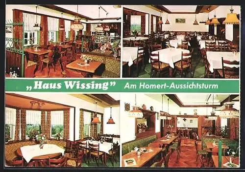 AK Lüdenscheid-Homert, Gasthaus Haus Wissing am Homert-Aussichtsturm, Innenansichten