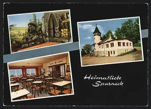 AK Sparneck, Gasthaus Heimatliebe am Fuss d. Waldsteins, Innenansichten