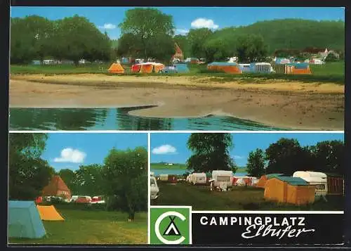 AK Klein-Kühren, Campingplatz Elbufer, Ansichten v. Zeltplatz