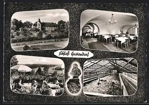 AK Gattendorf, Hotel-Pension Schloss Gattendorf, Schwimmhalle u. Speisesaal