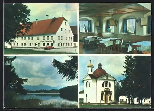 AK Sameister b. Lechbruck, Gasthaus Pension Adler, Ortsansichten u. Speisesaal