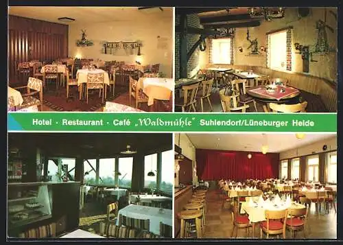 AK Suhlendorf /Lüneburger Heide, Hotel Restaurant Waldmühle, Innenansichten