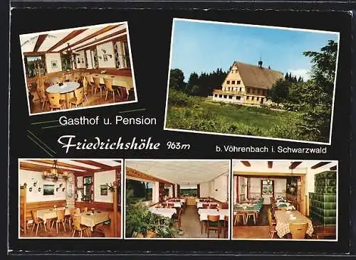 AK Vöhrenbach /Schwarzwald, Gasthaus Pension Friedrichshöhe, Innenansichten