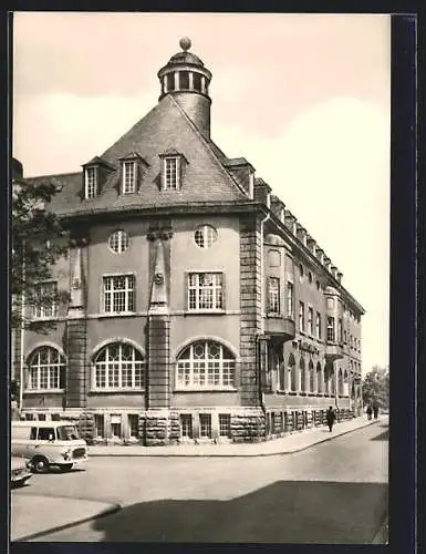 AK Aschersleben, Strassenpartie an der HO-Gaststätte Volkshaus