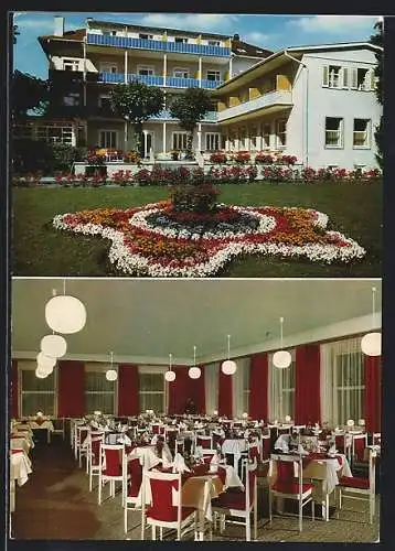 AK Bad Wörishofen, Kurhotel und Sanatorium Eichwald, mit Speisesaal, Eichwaldstr. 18-24