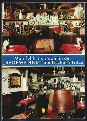 AK Bad Nauheim, Gasthaus Badewanne, Innenansichten