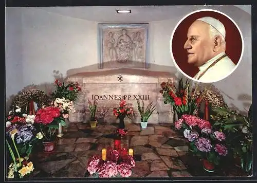 AK Sarkophag Papst Johannes XXIII., Portrait