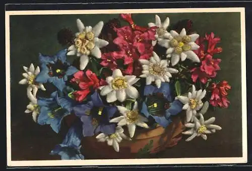 AK Edelweiss in einem bunten Strauss