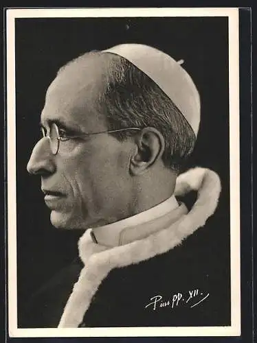 AK Papst Pius XII., Profilportrait