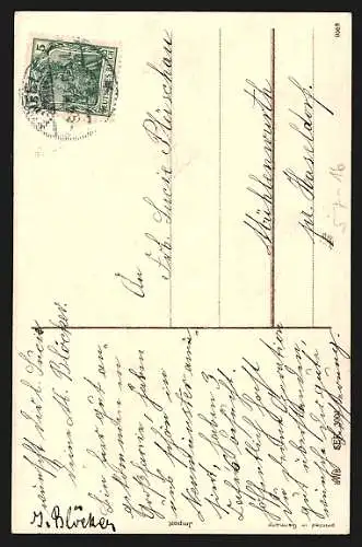 AK Weidenkätzchen-Strauss, Ostergruss