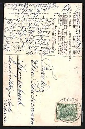 AK Vase mit gelben Primeln