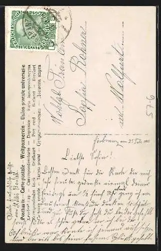 AK Verzierte Vase mit lila Blüten, Glitter