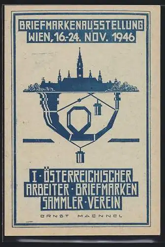 AK Wien, Briefmarkenausstellung 1946, I. Österreichischer Arbeiter-Briefmarken-Sammlerverein