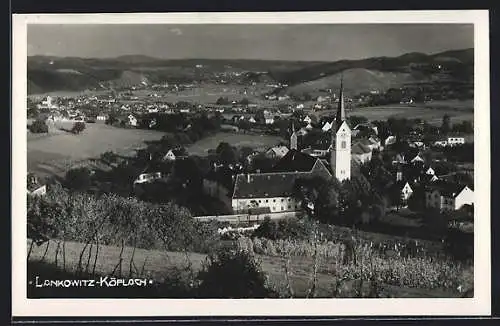 AK Lankowitz-Köflach, Gesamtansicht mit Fernblick aus der Vogelschau