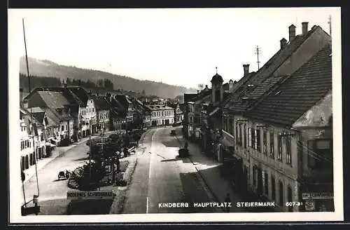 AK Kindberg, Strasse am Hauptplatz